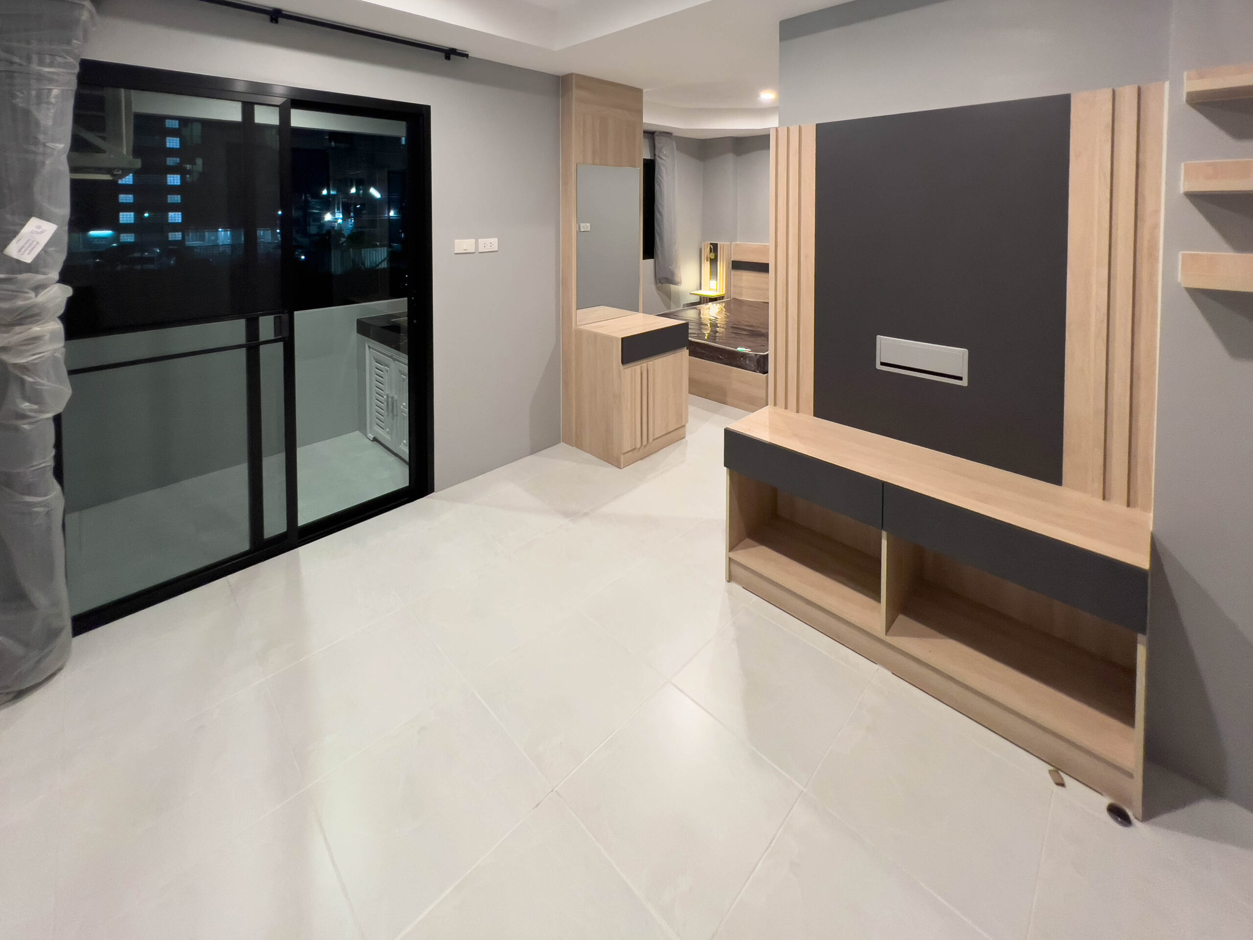 Spacious living room with big window